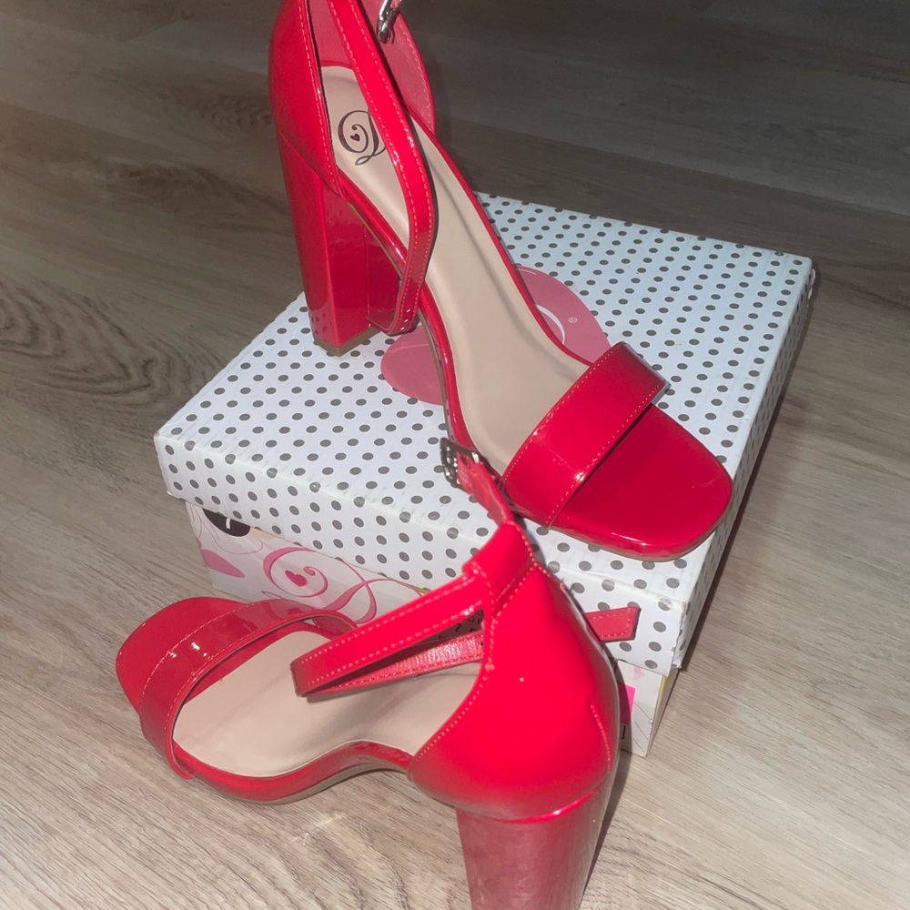 Red High Heel Sandals
